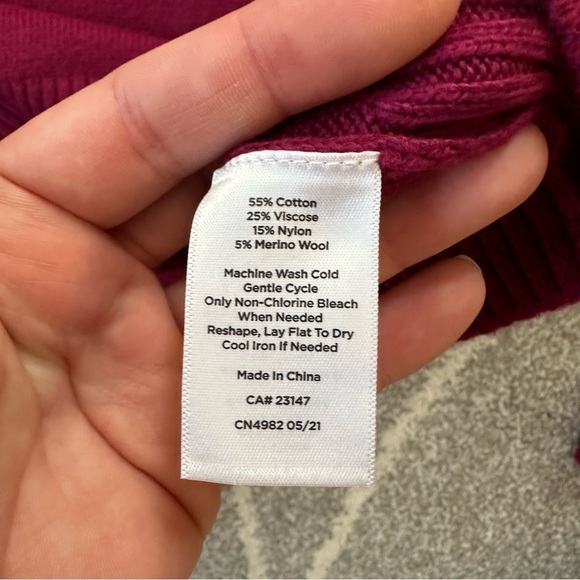 Talbots Plum Purple High Neck Button Shoulder Sweater NWT - Picture 6 of 6